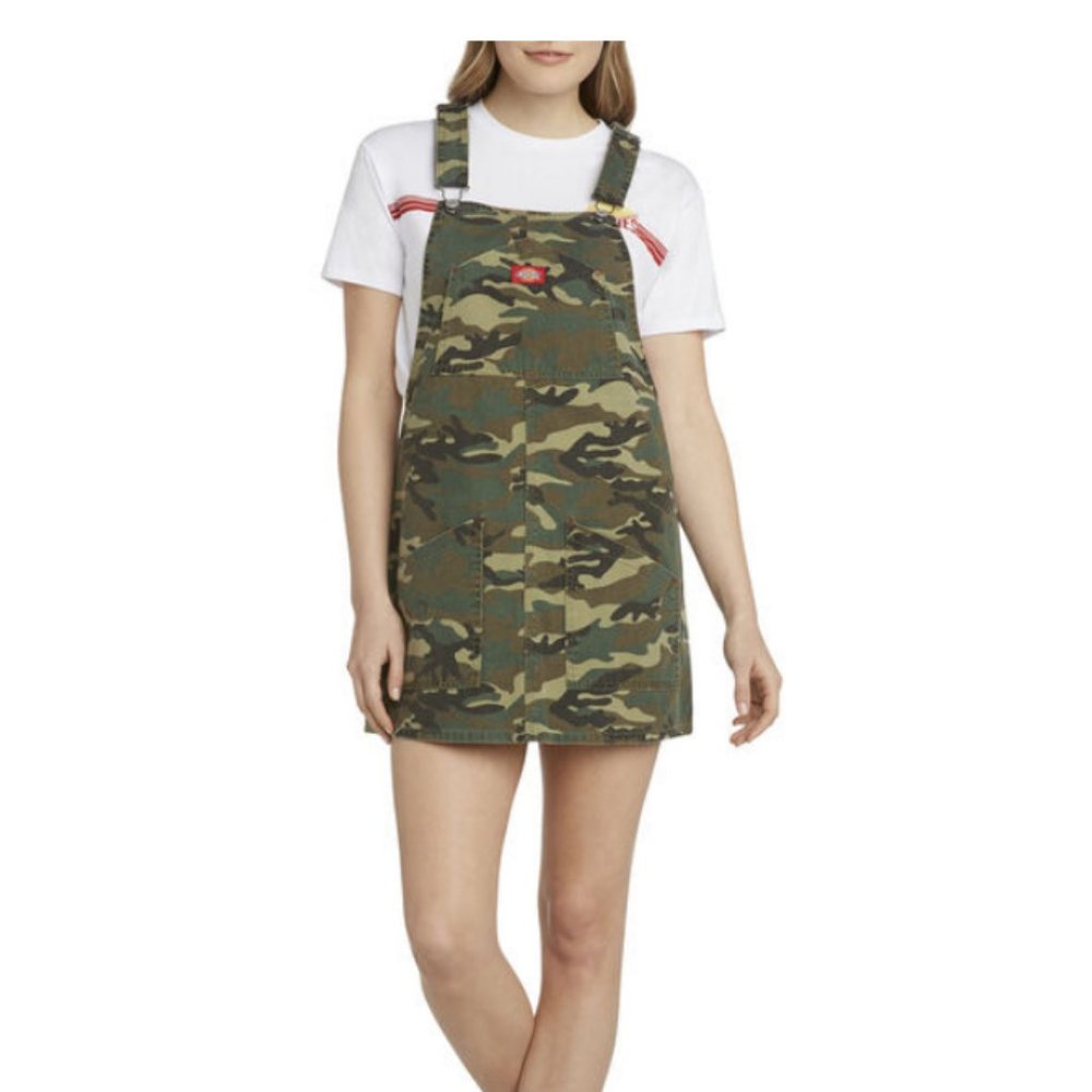 Dickies Girl Juniors’ Camo Overall Dress, S - NWT